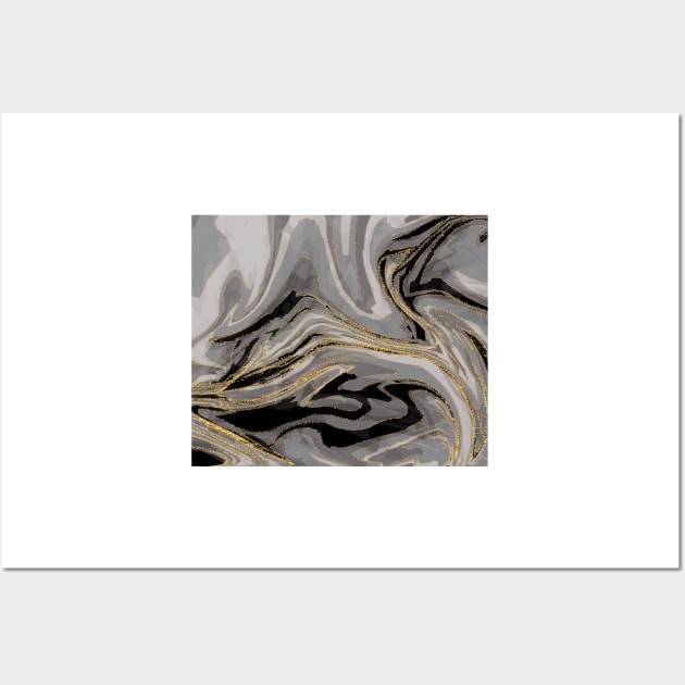 Pastel marble - black storm Wall Art by marbleco